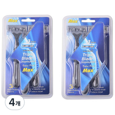 MAX 3層刮鬍刀 黑色, 4個, 3入