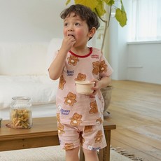 코디아이 아동용 베어퐁 반소 내의 세트