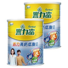豐力富活力高鈣低脂奶粉 含Bbi益生菌 3倍膳食纖維 促進消化, 1.5kg, 2罐