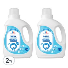 BUSYANGEL 溫和孩童洗衣精 嬰兒爽身粉香, 2L, 2瓶