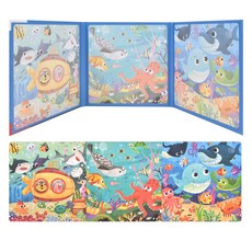 OZ TOY Level 折疊式磁鐵遊戲板拼圖書 海洋生物, 48件, 1套