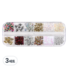 May Brown Self Nail Stone Parts Mini Kit 12 件套 MSM01, 混色, 3組