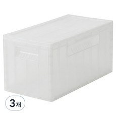 프로메이드 착착 쌓아 쓰는 반투명 테트 리빙박스, 클라우드화이트, 3개