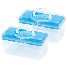 livinbox 月光系列手提箱, 透明外殼易於收納, 環保PP材質耐用, 分離式內盒, 工具/文具/醫藥/化妝箱, 顏色隨機, 250 x 137 x 129mm, 2個