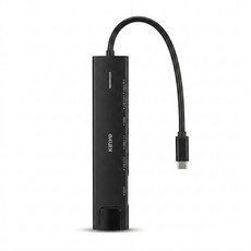 KINYO 八合一多功能擴充座 KCR-418 線長15cm 152.3 x 31.51 x 15.27mm 71g, 1個, 黑色