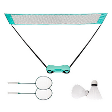 Masyatu 便攜式羽毛球網 + 球拍 2入 + 羽毛球 2入 多合一組合, 1套