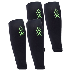 LEADER X 台灣製 石墨烯涼感反光小腿套2件組 男款, 1組, 綠色