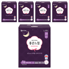 좋은느낌 오리지널 생리대 날개형, 슈퍼롱, 20개입, 5개