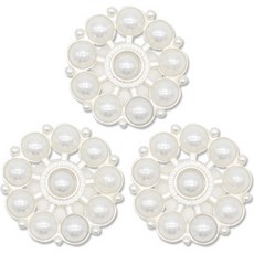 高級珍珠水鑽寶石亮點鈕扣 垂墜珍珠 23mm, 3個, 鎳WT