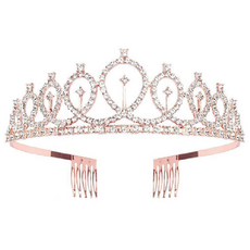 Titan 新娘婚前派對 派對活動 公主皇冠, 1個, 玫瑰金色