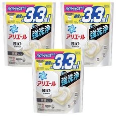 ARIEL 日本原裝進口 4D碳酸洗衣球補充包 微香 白色, 39顆, 3袋