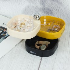 HANEE 寶石飾品收納盒 3層, 1個, 黑 + 黃