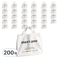 마켓감성 디자인레터링 의류 손잡이백, 화이트, 200개