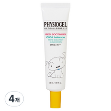 PHYSIOGEL 潔美淨 Red Soothing AI積雪草平衡毛孔解決方案防曬乳 小白 SPF50+ PA++++, 4個, 30ml
