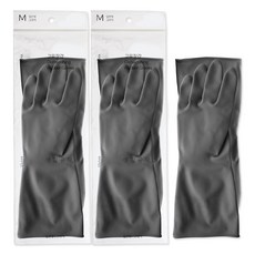 생활공작소 라텍스 고무장갑 일반형, 그레이, 중(M), 3개