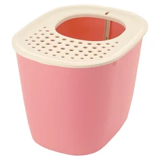 Richell 利其爾 拉普蕾不沾沙貓廁所，可愛粉, 40×51×38(cm), 1個