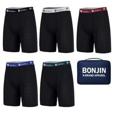 본진 남성용 스판 롱 드로즈 5p + 파우치 세트