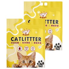 咪咪礦砂 膨潤土, 除臭低塵, 高效結團, 觸感舒適, 5KG, 2包, 無味