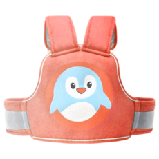 兒童機車安全背帶 YY0003 安全升級款, 橘紅企鵝, 1個