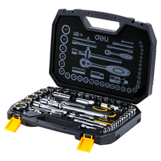 deLi 得力 家用多用途套筒工具 黑銀色 EDL1044, 1套, 44種