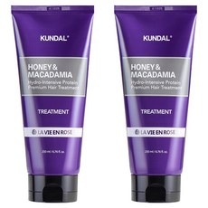KUNDAL 昆黛爾 蜂蜜澳洲堅果保濕護髮乳 玫瑰人生香, 200ml, 2條