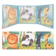 레벨 폴딩 자석놀이 퍼즐 책 동물, 1세트, 37피스