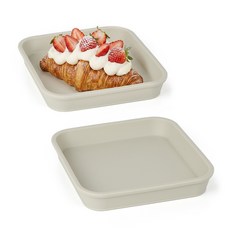 incoc 矽膠分食盤, 奶油米色, 2個
