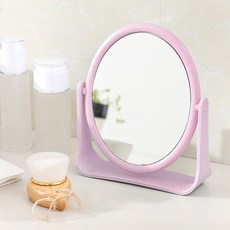 회전식 탁상 거울 원형, 핑크