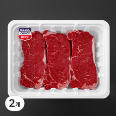 미국산 초이스 채끝 스테이크용 (냉장), 2개, 1kg