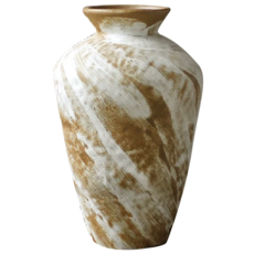 KUIBAO 快豹生活 Oan侘寂復古裝飾花瓶, G1, 高约21, 棕色 + 白色