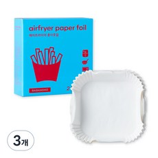 가가호호 에어프라이어 종이호일 사각 접시형 2L, 19cm, 90개, 3개
