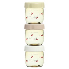 GROSMIMI Cherrish PPSU嬰兒副食品罐組 150ml 3個1組, 黃色 + 粉色 + 白色, 1組