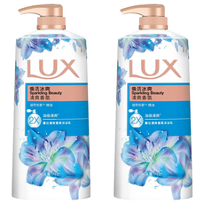 LUX 麗仕 清爽香氛沐浴乳 煥活冰爽 國際香氛大師調配 蘊含薄荷香氛 加拿大冰河泥, 1L, 2瓶