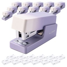 DELI 努賽因 漸層迷你釘書機 +33號釘書針 套組, 紫色, 12個