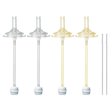 hibee Double Heart適用替換奶嘴吸管 2入+重力球吸管 2入+吸管刷組 第2階段, 混色, 2組