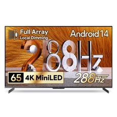 더함 4K UHD QD MINILED 288Hz 로컬디밍 돌비 AI 구글 5.0 스마트TV, 방문설치, 벽걸이형, 165cm(65인치)