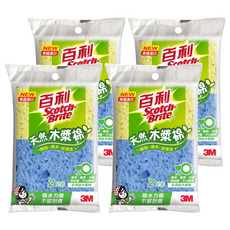 3M Scotch-Brite 百利 多用途天然木漿棉 黃 + 藍, 2片, 4包