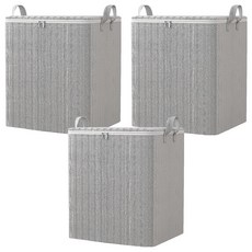 메이크마인 깔끔 패턴 대용량 이불 옷 의류 패브릭 정리함, 그레이, 3개