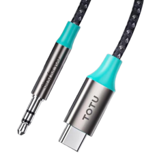 TOTU 拓途 AUX Type-C轉3.5mm音頻轉接器 AD-8, 鋁合金+塑料+尼龍編織線, 1M, 1條