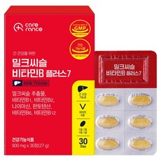 케어란스 7중 복합 기능성 밀크씨슬 비타민B 플러스 7, 1개, 30정
