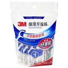 3M 細滑牙線棒分享包 ECO新版, 16mm, 50支, 3包
