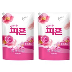 碧珍 衣物香氛柔軟補充裝 粉紅玫瑰香, 1.6L, 2入