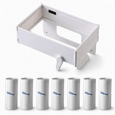 지미스홈 주방 걸이식 쓰레기통 + 쓰레기 봉투 100p 세트, 화이트, 1세트