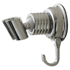 WE CHAMP 真空吸盤電鍍蓮蓬頭掛勾掛架, 銀色