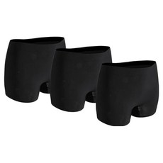 NORMAL LIFE 女性無痕日常四角內褲 3件組, 黑色