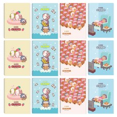 DADA Sosofun 兒童國小3-6年級通用線圈橫線筆記本, 12個, 隨機出貨