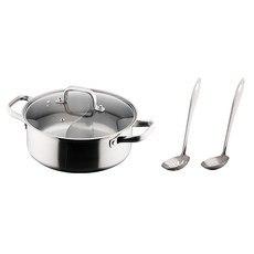 cook power 鍋寶 304不鏽鋼鴛鴦鍋 4L, 蓄熱佳, 適用電磁爐, 附湯勺與漏勺, 26cm, 不鏽鋼色, 1組