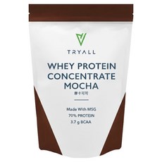 TRYALL 全分離乳清蛋白 摩卡可可 每份含3.7公克BCAAs 單純無添加, 500g, 1包