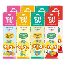 Pororo新款兒童牙膏混合水果味+菠蘿味+蜜瓜味+蘋果味套組, 2組