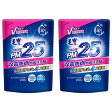 毛寶 PM2.5 除霉防蟎抗菌洗衣精 洗淨病毒 百里香酚精華 補充包, 2kg, 2包